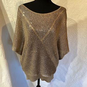 Matty M gold metallic sweater, size medium